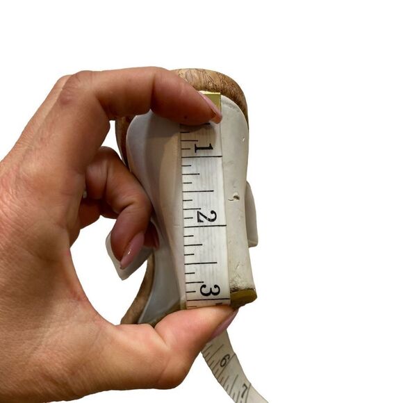 Style & Co White Leather Wedge Flip Flop Sandals Size 9.5 - Picture 10 of 11